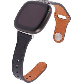 Mtozon Leather Bands Compatible with Fitbit Sense 2/Sense/Versa 4/Versa 3, Replacement Genuine Leather Straps for Women Men