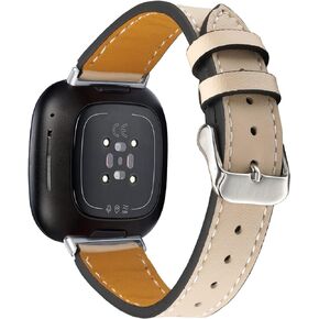 أربطة جلدية من Mtozon متوافقة مع Fitbit Sense 2/Sense/Versa 4/Versa 3، أحزمة جلدية أصلية بديلة للنساء والرجال