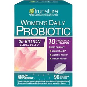 Generic Tru Nature Women's Daily Probiotic, 25 Billion Viable Cells, 90 Day Supply, 90 Vegetarian Capsules (Pack of 1)