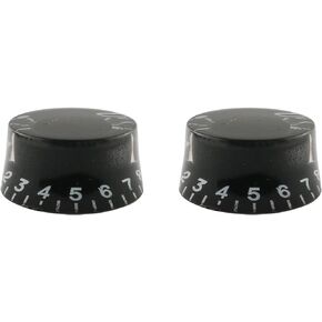 E-outstanding Guitar Knob 2PCS Black Speed Control Volume Tone Dial Knobs for Electric Guitar Replacement Parts