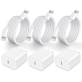 iPhone 15 Fast Charger, 3-Pack 20W USB C Charger iPad Pro Charger Block with 6FT Type C to Type C Charging Cord for iPhone 15/15 Pro Max/15 Pro/15 Plus/iPad Pro/iPad Air and More