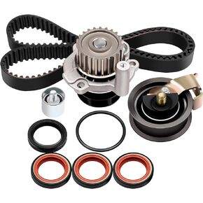 SCITOO Engine Timing Belt Kit Fits for TBK306 WP9020 TS26306 180-2220 TSW306 06B-109-244 06B-109-243-F 06A-121-011-T BD1042384 for Audi TT TT Quattro for Volkswagen Beetle for Golf Jetta