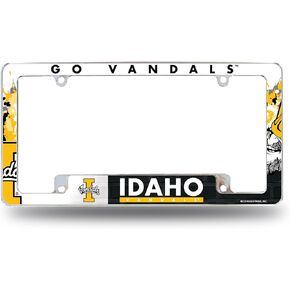 Rico Industries NCAA Idaho Vandals Primary 12" x 6" Chrome All Over Automotive License Plate Frame for Car/Truck/SUV