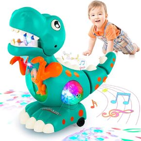 Baby Toys for Newborn, Dinosaur Tummy Time Toys, Light Up Musical Crawling Infant Toy for 0-6 6-12 Months, Children's Day Birthday Shower Gifts for 4 5 6 7 8 9 10 11 12 Month Boys Girls Babies