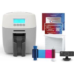 Bodno Magicard 600 Dual Sided ID Card Printer & Complete Supplies Package ID Software - Bronze Edition