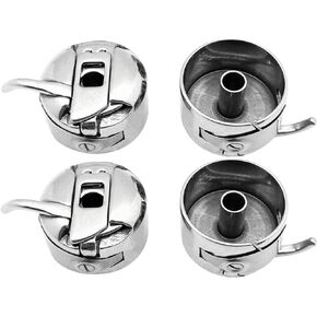 YEQIN 4 Pieces Sewing Machine Bobbin Case Stainless Steel Bobbin Case for All Front Loading 15 Class Machines