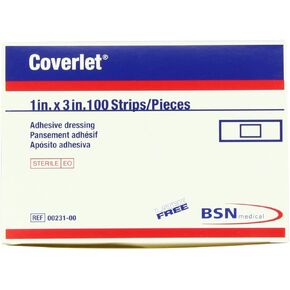 ضمادات شريطية من Coverlet مقاس 1 × 3 بوصة 100 لكل صندوق