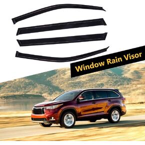 ECCPP Original Window Visor Windows Rain Guards Dark Smoke, 4-Piece Fits for Sport Utility 2001-2007 for Toyota Highlander Window Deflector Windows Rain Guards