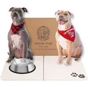 Stone Pet Feeding Mat, Natural Diatomaceous Earth, Non-Slip Super Absorbent Quick Drying Floor Mat, Natural, Easy to Clean, Pet-Friendly, Eco-Friendly, Hygienic, Light Weight (Off White)