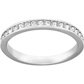 Swarovski Crystal Authentic Rare White Rhodium Plated Ring, Size 6 - Hypoallergenic Fancy Jewelry Collection For Women