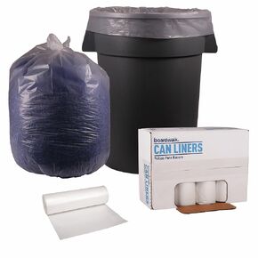 Boardwalk X7658DCKR01 38 in. x 58 in. 60 gal. 1.4 mil Low Density Can Liners - Clear (100/Carton)