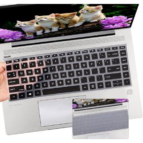 i-Tensodo 2 PCS Keyboard Cover for 14 inch HP Probook 440 445 G8 G9 G10, HP Probook 640 G7 G8, HP Probook 14 Laptop Protective Accessories-Black+Clear
