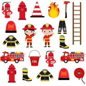 120PCS Fire Truck Stickers For Boys And Girls, Fire Engine Rescue Themed Stickers For Firetruck Birthday Party Supplies, Waterproof Firemen Sticker Packs For Notebook, Water Bottle, Teaching Board