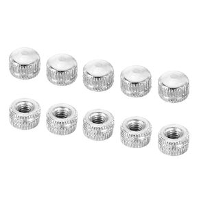 PATIKIL M4x0.7 Cap Nut, 25 Pack Acorn Nut Screw Knob Cap Insert Bolt Cover Female Thread Knurled Decorative Hardware Fittings Lamp Light Fixtures Silver Tone