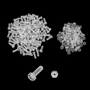 WDONAY 100 Sets Clear Acrylic Screws and Nuts Kit 0.31" Diameter Round Head Phillips Cross Plastic Bolt Screws with Nuts, M5 x 20mm