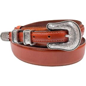 Western Buckle Belt Oil Tanned Genuine Leather Ranger Belt 1-3/8"(35mm) Taper to 3/4"(19mm) Wide-Multiple choices