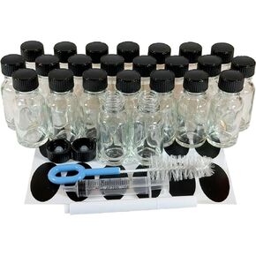 Bioll 15ml (1/2 oz) glass bottle. Essential oil bottle with lid. For Perfume, Aromatherapy, Lab Refillable Sample Vials - 24 Pack (Amber)