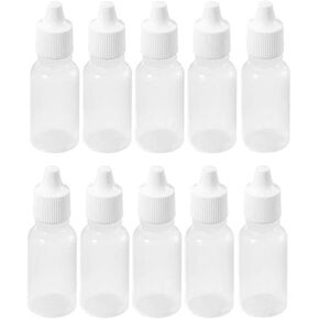 10PCS Plastic Squeezable Dropper Bottles Empty White Clear Dropping Eye Liquid Bottle with Cap Drop Bottles Refillable Squeeze Bottle Dropper Sample 5ML/15ML (5ML)