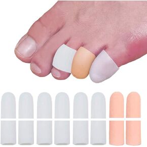 Mcvcoyh Pinky Toe Protectors, Small Toe Caps, Cuttable 14 Pack Gel Toe Sleeves Great for Little Toe Blisters for Corns Remover, Callus Cushion, Bunion Treatment, Ingrown Nails, Pinching