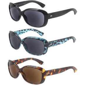 YsorrisoX 3 Pack Reading Sunglasses Readers for Women Full Lens Non Bifocals