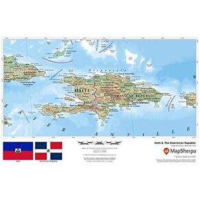 Haiti & The Dominican Republic - 17" x 11" Matte Plastic Wall Map
