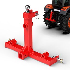 3 Point 2" Trailer Hitch Receiver, 3pt Quick Hitch Category 1 Attachment, 3000lbs Capacity with 2" Trailer Ball Gooseneck 3 Point Trailer Hitch Tractor Tow Drawbar