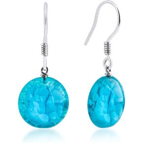 Poseidon's Eye Earrings - Lykia Venetian Murano Glass Necklaces Earrings Bracelets | 100% Handmade & 100% Unique | Pendants | Earrings | Protection | Positive Energy | Balance | Jewelry | Comes with Beautiful Gift Box