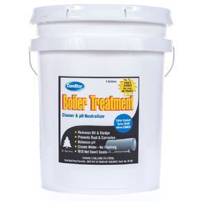 ComStar Boiler Treatment, Boiler Water Cleaner & pH Neutralizer, Prevents Rust, Scale in Boiler Water Without Requiring Flushing & Helps to Remove Oil, Sludge, Made in USA, 5 Gallon (35-150)