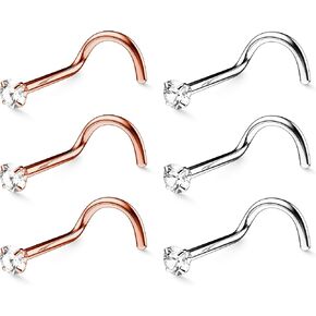 حلقات الأنف من بيلاتي للنساء والرجال - مجوهرات ثقب الأنف المضادة للحساسية (اختر المقياس - الكمية - اللون - حجم الجوهرة) in Kuwait