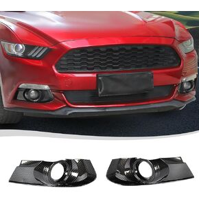 Voodola لسيارة Ford Mustang 2015-2017 غطاء مصباح الضباب الأمامي من ألياف الكربون باللون الأسود متوافق مع Ford Mustang 2015-2017 (قطعتان/مجموعة، ألياف الكربون باللون الأسود) in Kuwait