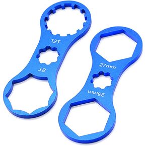 Bicycle Fork Cap Wrench - 2Pcs Aluminium Alloy Bike Suspension Cap Removal and Installation forks Spanner Tools for Repairing Suntour XCM XCR XCT RST EPIXON