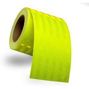 Safe Way Traction 6" Wide x 10' Feet Long of 3M Fluorescent Yellow Green Reflective Hazard Warning Emergency Vehicle Safety Marking Tape 983-23-6