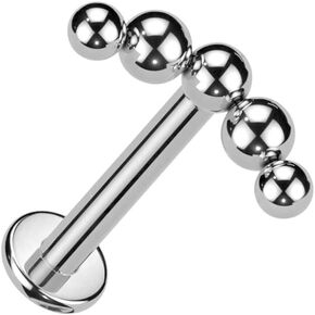 Pierced Owl 18GA F136 Implant Grade Titanium Curved Beaded Ball Top Internally Threaded Stud