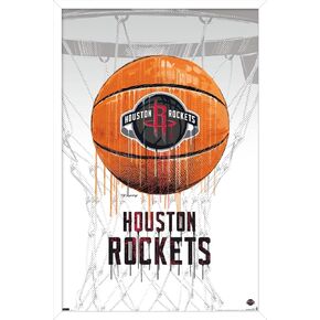 Trends International NBA Houston Rockets - Drip Basketball 21 Wall Poster, 22.375" x 34", Barnwood Framed Version