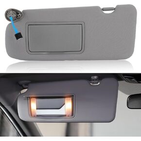 Clidr Sun Visor Fit for Honda CRV CR-V 2017 2018 2019 2020 2021 2022 Left Driver Side Replacement Illuminated Sun Visor Assembly w/Makeup Mirror 83280-TLY-H11ZB (Gray)