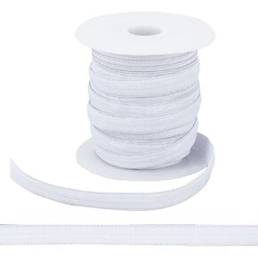 FINGERINSPIRE 20 Yards Non-Slip Silicone Elastic Grip Tape 0.47inch Wide Gripper Cord Ribbon Black Silicone Gripper Elastic Band Non-Slip Sewing Elastic Band for Garment Wig Wristband Sewing Project