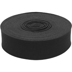 Tissting 10 Yards Knitted Elastic Band 3.5cm/1.38in Wide Elastic Stretchable and Breathable Rubber Band Thick Flat and Strong Black Knitted Elastic Band Reel Elastic Cord Used for Wigs, Skirts, Belts