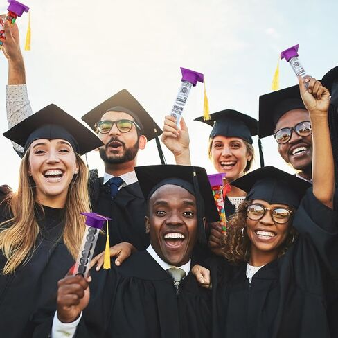 Leinuosen 100 Set 2024 Graduation Gumball Tubes Graduation Party Favors Include 100 Graduation Candy Container 100 Pcs Mini Graduation Caps with Gold Tassels Set for Grad Party Guest Supplies (Purple) in Saudi Arabia