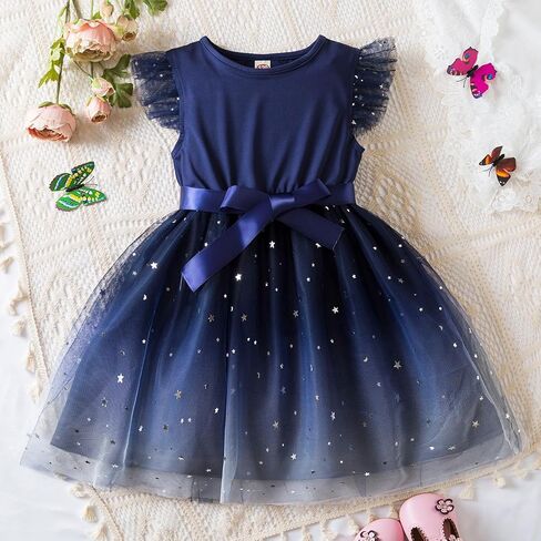 Girls Flower Sleeveless Strap Princess Layered Dress in Saudi Arabia