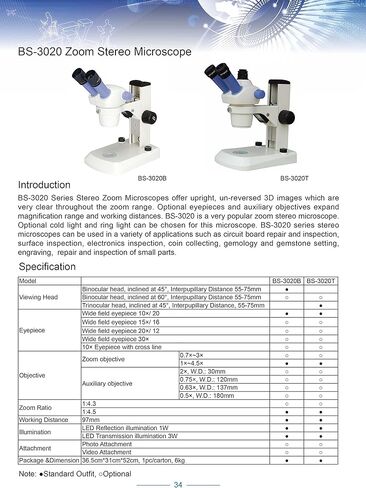 BestScope BS-3020T مجهر تكبير ستيريو ثلاثي العينيات، عدسات WF10x، تكبير 10x-45x، تكبير 1x-4.5x، إضاءة LED العلوية والسفلية، مرحلة ثابتة، 110 فولت in Kuwait
