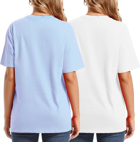 Cotton T shirt for women Crewneck Tee Short Sleeve BasicTop Plus size with 5XL Multipacks in Saudi Arabia