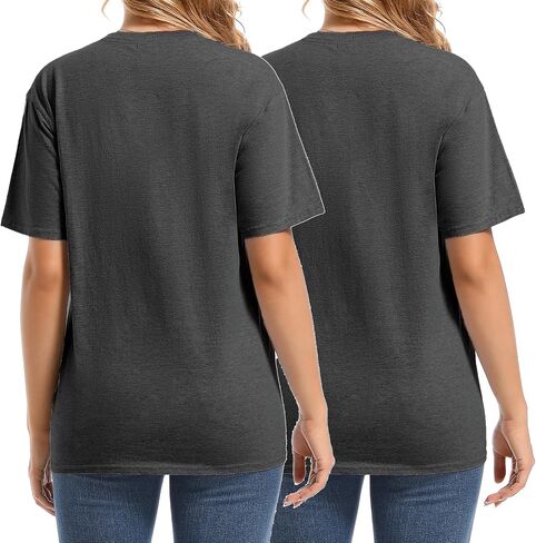 Cotton T shirt for women Crewneck Tee Short Sleeve BasicTop Plus size with 5XL Multipacks in Saudi Arabia