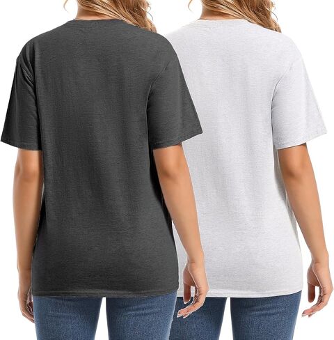Cotton T shirt for women Crewneck Tee Short Sleeve BasicTop Plus size with 5XL Multipacks in Saudi Arabia