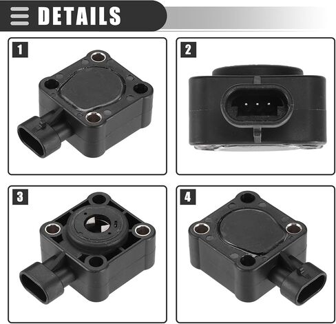 Motoforti مستشعر موضع الخانق، لسيارة دودج D350 1989-1993، بلاستيك، رقم 4638631/4728881/4746965/4746966، أسود in Saudi Arabia
