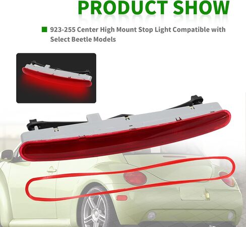 Third Brake Stop Lamp Light High Mount Stop Light Compatible with Beetle 1998-2010 Red 1C0945097E in Saudi Arabia
