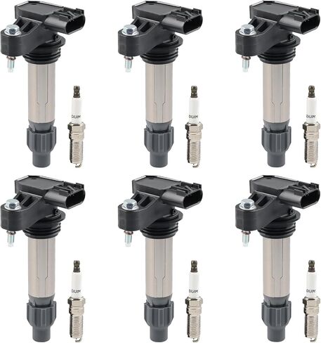 JDMON Ignition Coils Pack with Spark Plug Compatible with Chevy Camaro Malibu Equinox Impala,GMC Acadia Terrain,Cadillac ATS CTS 3.0L 3.6L Replacement for 12622561 UF-569 in Saudi Arabia
