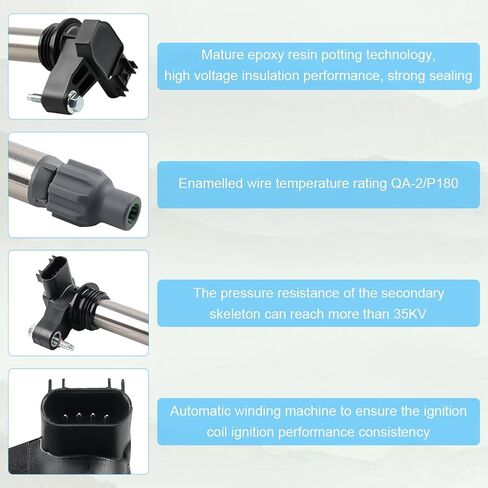 JDMON Ignition Coils Pack with Spark Plug Compatible with Chevy Camaro Malibu Equinox Impala,GMC Acadia Terrain,Cadillac ATS CTS 3.0L 3.6L Replacement for 12622561 UF-569 in Saudi Arabia