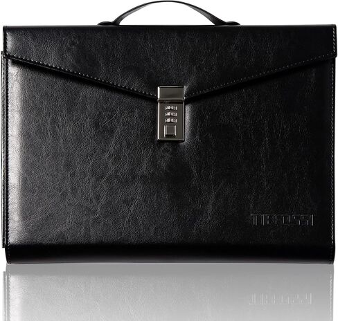 حقيبة مستندات مجلد ملفات مع قفل بكلمة مرور، منظم مكتب، جيب ملف بكلمة مرور، توسيع حافظات إدارة الأعمال، حقيبة مجلد ملفات من جلد البولي يوريثان مقاس A4 للعمل والسفر والمكتب والمنزل in Kuwait