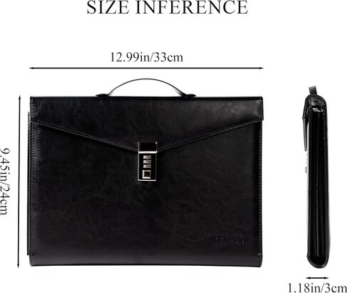 حقيبة مستندات مجلد ملفات مع قفل بكلمة مرور، منظم مكتب، جيب ملف بكلمة مرور، توسيع حافظات إدارة الأعمال، حقيبة مجلد ملفات من جلد البولي يوريثان مقاس A4 للعمل والسفر والمكتب والمنزل in Kuwait