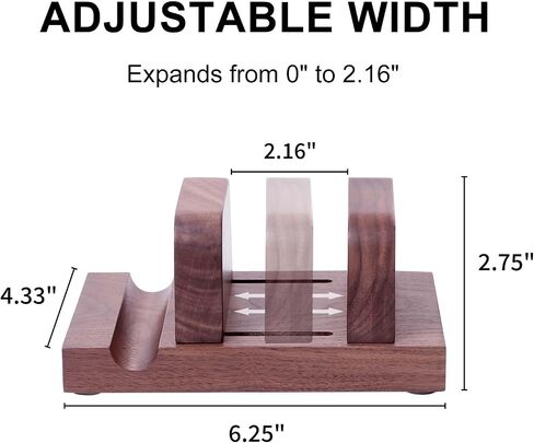 LOCDION Wooden Vertical Laptop Stand for Desk, Adjustable Laptop Holder Black Walnut Wood, Desktop Notebook Dock Space-Saving 2 in 1 for Tablets Or Cell Phones and All MacBook Pro Air, Mac, HP, Dell in Saudi Arabia